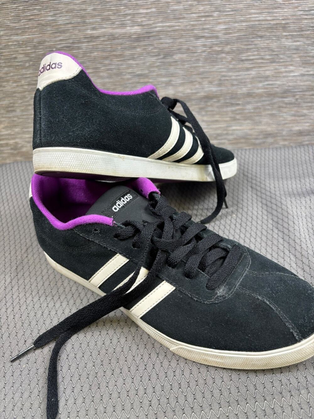 Adidas Neo Label Womens Sneakers Shoes Size 10.5 Black Suede